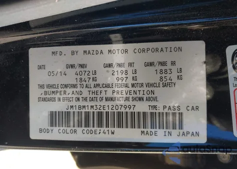 2014 Mazda Mazda3 S Grand Touring z USA, uszkodzony, nr VIN JM1BM1M32E1207997